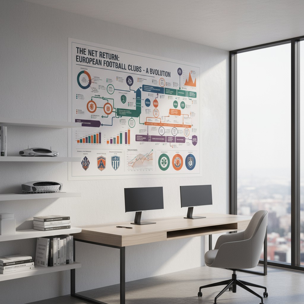 A light-filled contemporary home office with two monitors, a desk, floating shelves, a grey and wheeled desk chair, and a ...